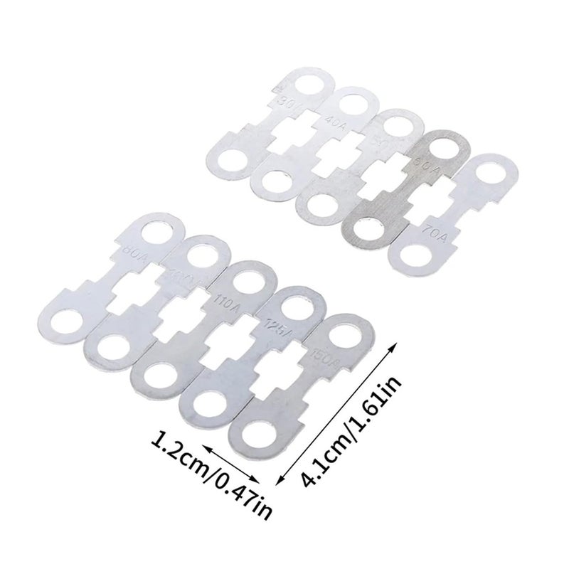 100A 10Pcs 30A To 150A 32VDC Automotive Flat Zinc Fuse Sheet For Car Round Hole Insert - Image 4